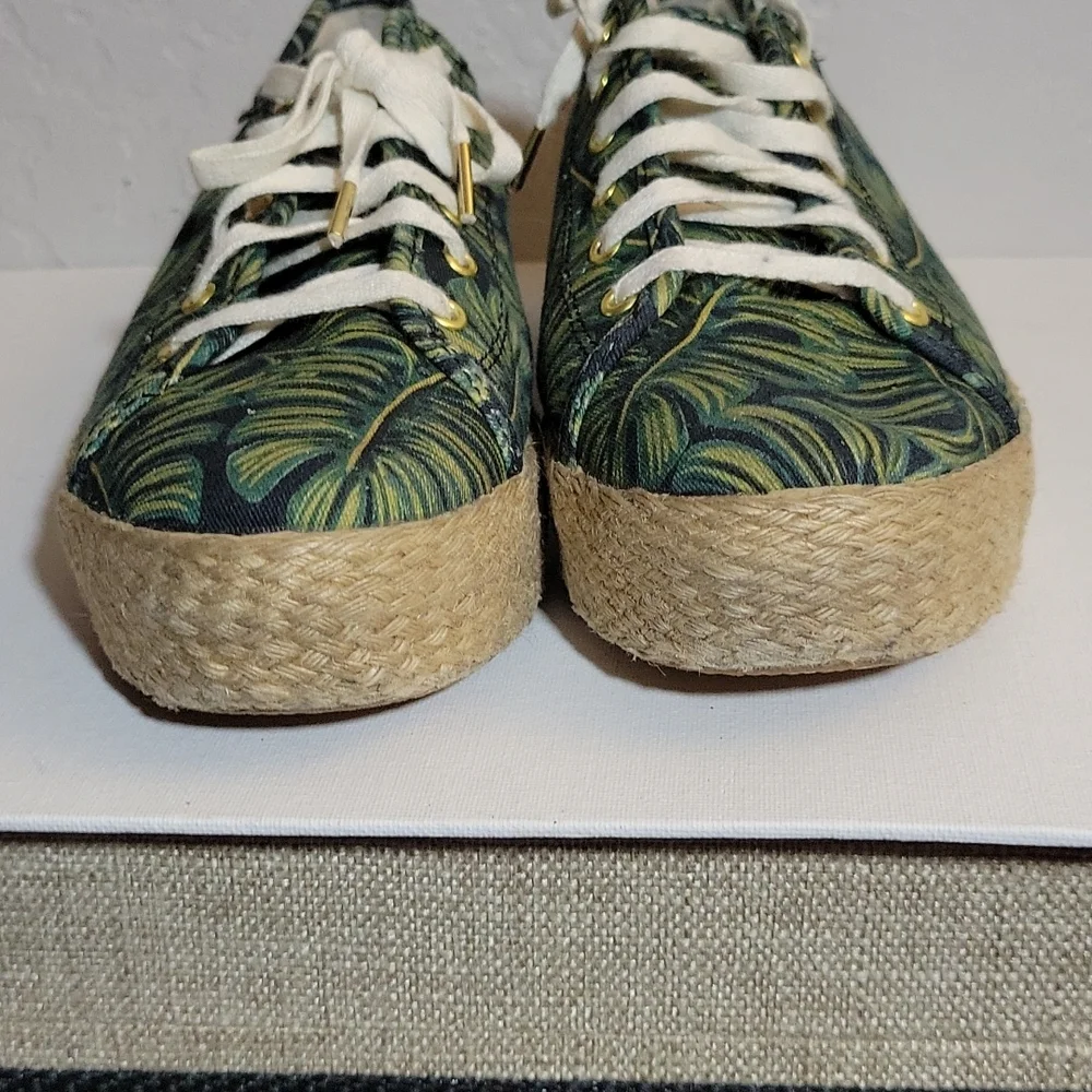 KEDS x Riffle Paper Tropical Leaf Pattern Lace up Espadrille 8